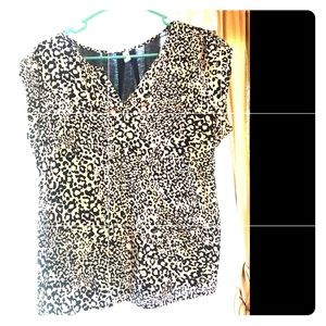 Navy Blue Cheetah Print top